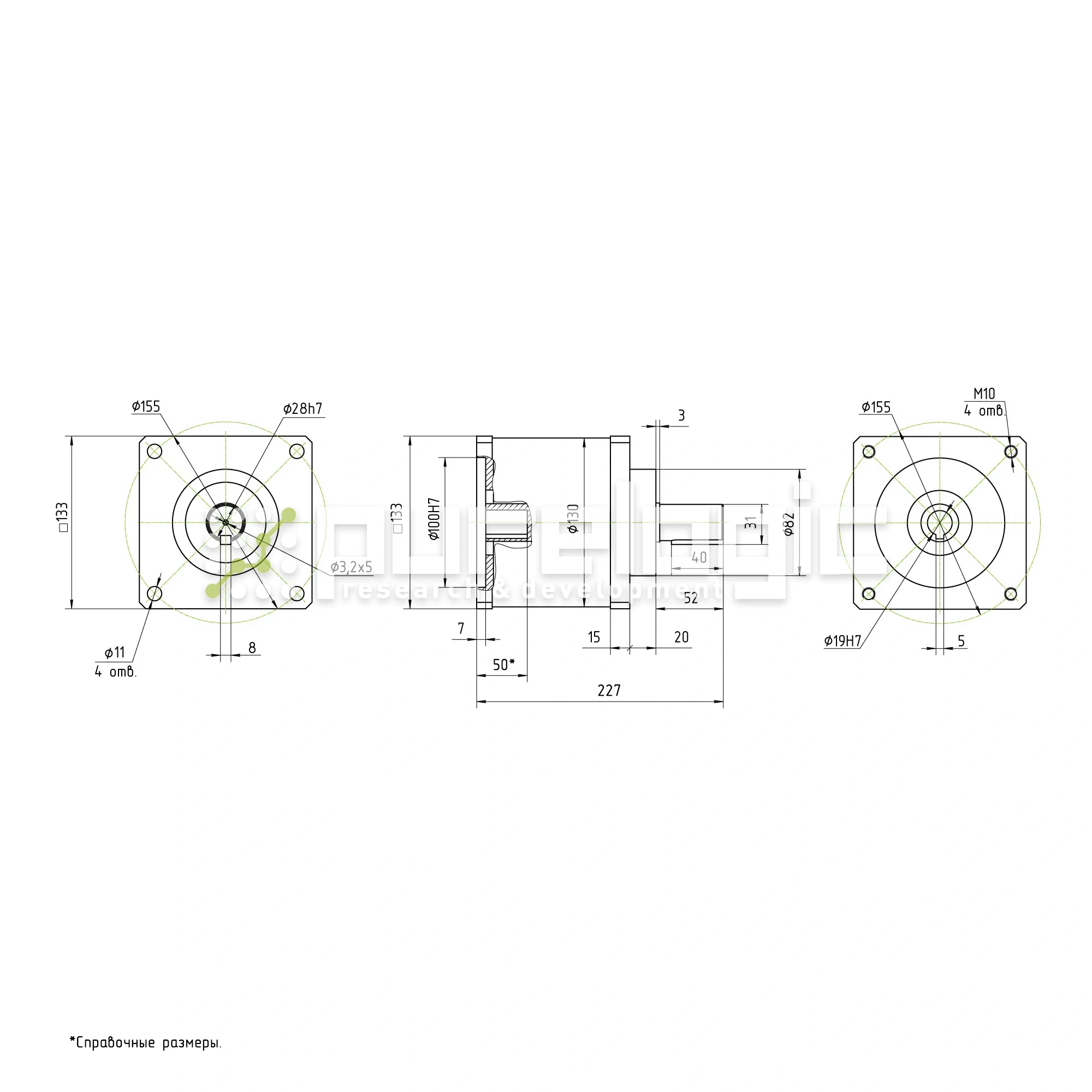 Редуктор планетарный 130PX16K-19K 21 398 Редуктор планетарный 130PX16K-19K фото