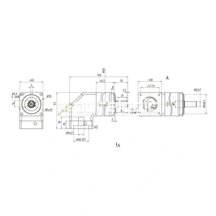 Редуктор планетарный угловой 57WPLF3K-14S 32 599 Редуктор планетарный угловой 57WPLF3K-14S фото