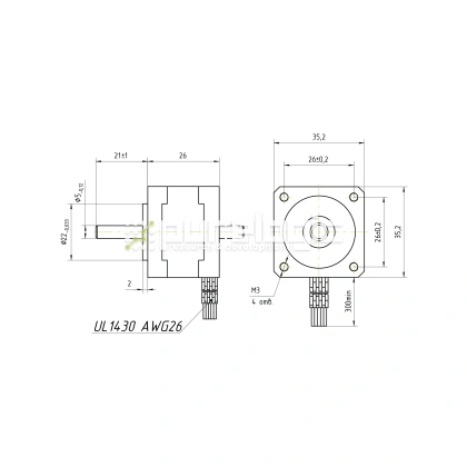 Двигатель шаговый FL35ST26-0284B 2 052 Двигатель шаговый FL35ST26-0284B фото