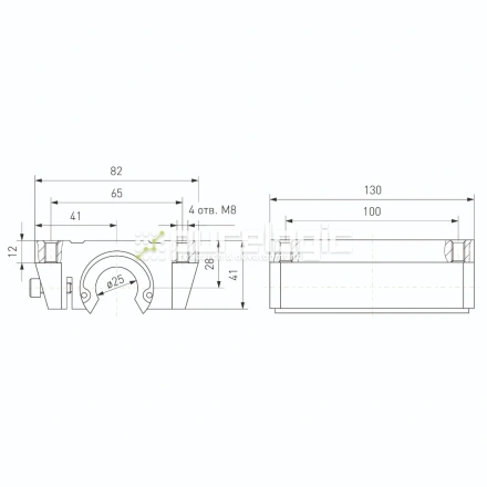 Модуль опорный удлиненный TBR25L фото