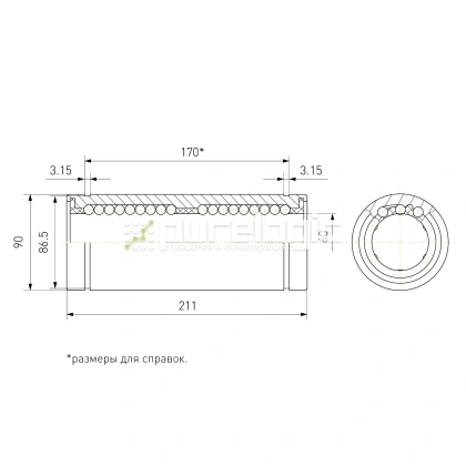 Втулка шариковая LM60L-UU 8 835 Втулка шариковая LM60L-UU фото