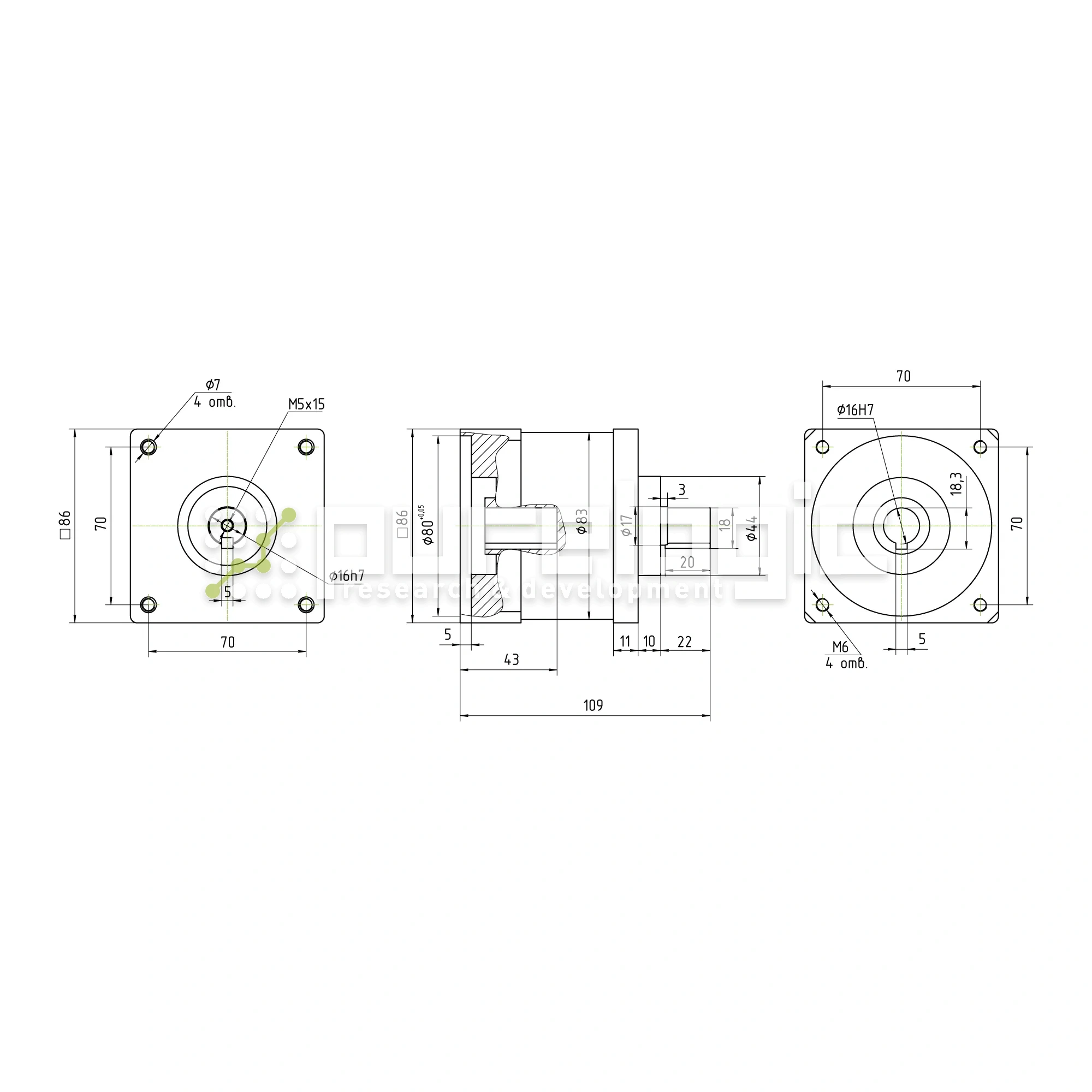 Редуктор планетарный 86PX6K-16K 10 199 Редуктор планетарный 86PX6K-16K фото