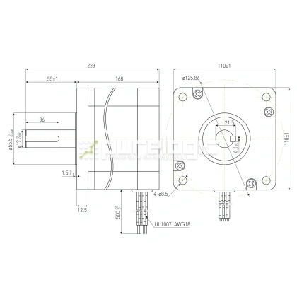 Двигатель шаговый PL110H168-D19 23 533 Двигатель шаговый PL110H168-D19 фото
