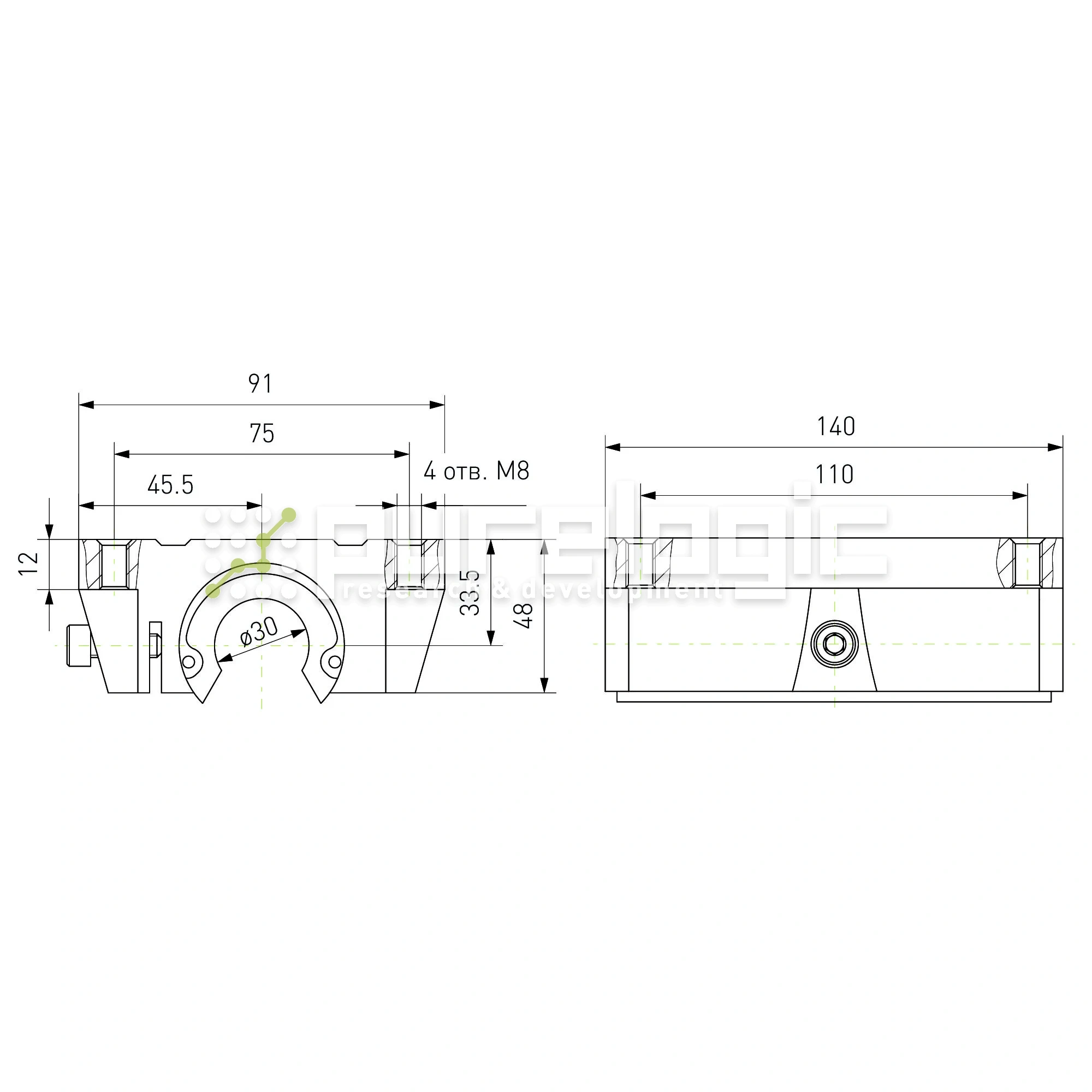 Модуль опорный удлиненный TBR30L 3 926 Модуль опорный удлиненный TBR30L фото
