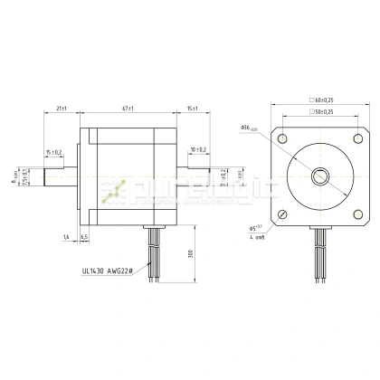 Двигатель шаговый биполярный 60CM22X-SZ 5 361 Двигатель шаговый биполярный 60CM22X-SZ фото
