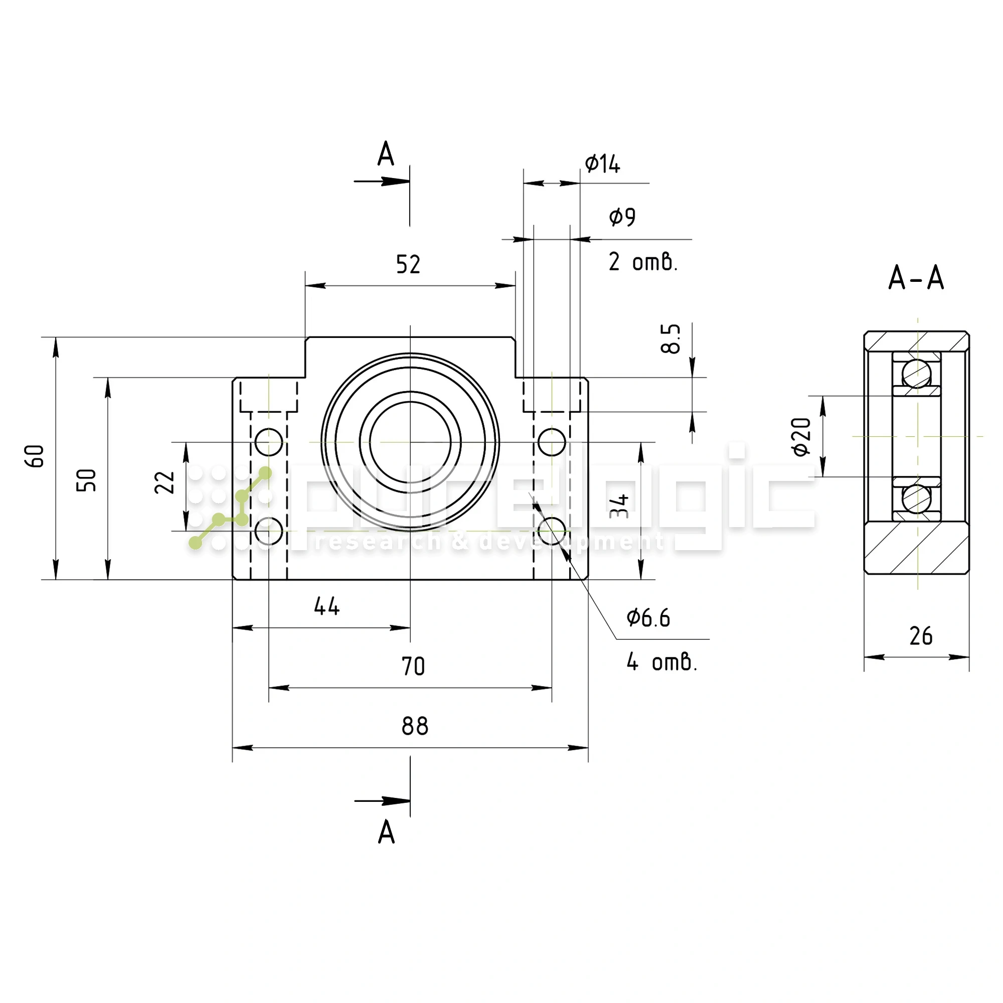 Опора ШВП Hiwin BF20-C5 8 008 Опора ШВП Hiwin BF20-C5 фото