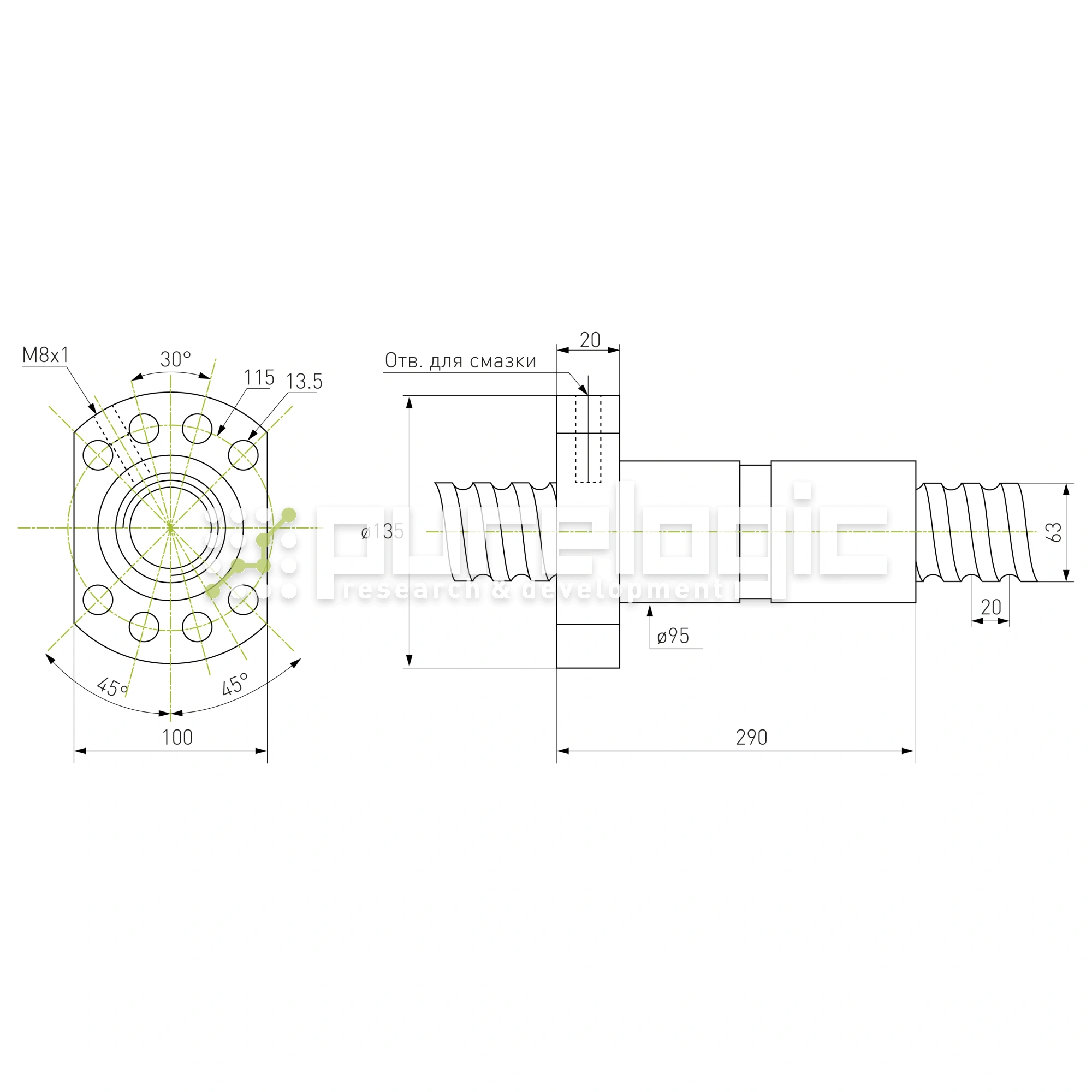 Гайка ШВП DFU6320 97 637 Гайка ШВП DFU6320 фото