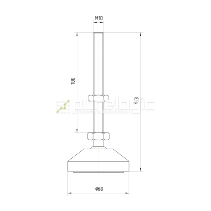 Виброопора M10x100-60R фото