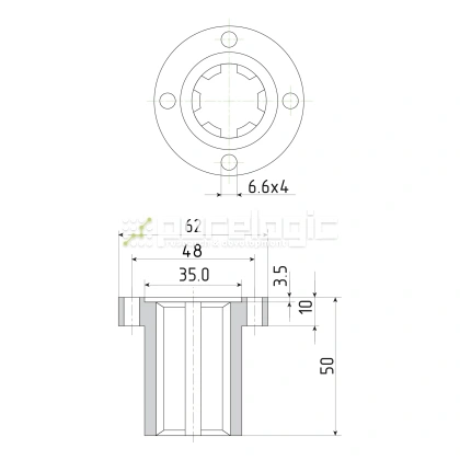 Шлицевая втулка с фланцем SNF-21x25 фото