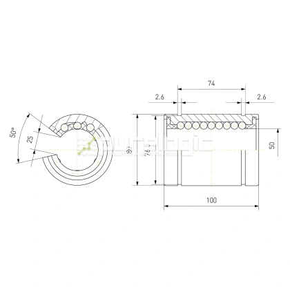Втулка шариковая LM50-OP фото