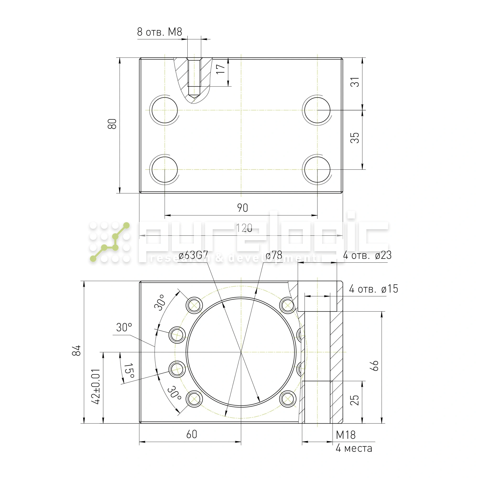 Держатель гайки ШВП MGD40 11 967 Держатель гайки ШВП MGD40 фото
