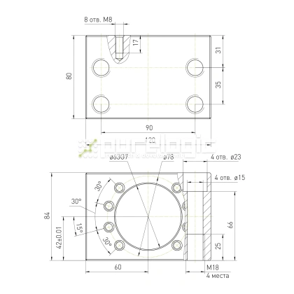 Держатель гайки ШВП MGD40 11 967 Держатель гайки ШВП MGD40 фото