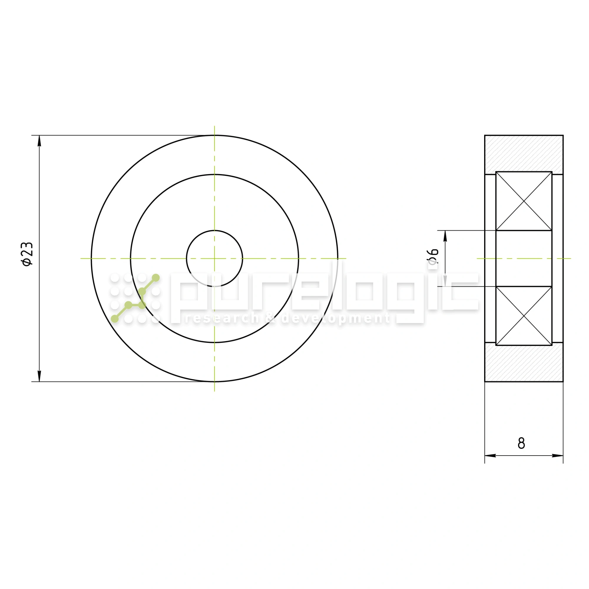 Опорный ролик BS23-d6W8 227 Опорный ролик BS23-d6W8 фото