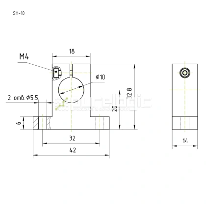 Держатель вала SH10 119 Держатель вала SH10 фото