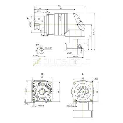 Редуктор планетарный прецизионный угловой 60EVB5K-S16-P0 74 847 Редуктор планетарный прецизионный угловой 60EVB5K-S16-P0 фото
