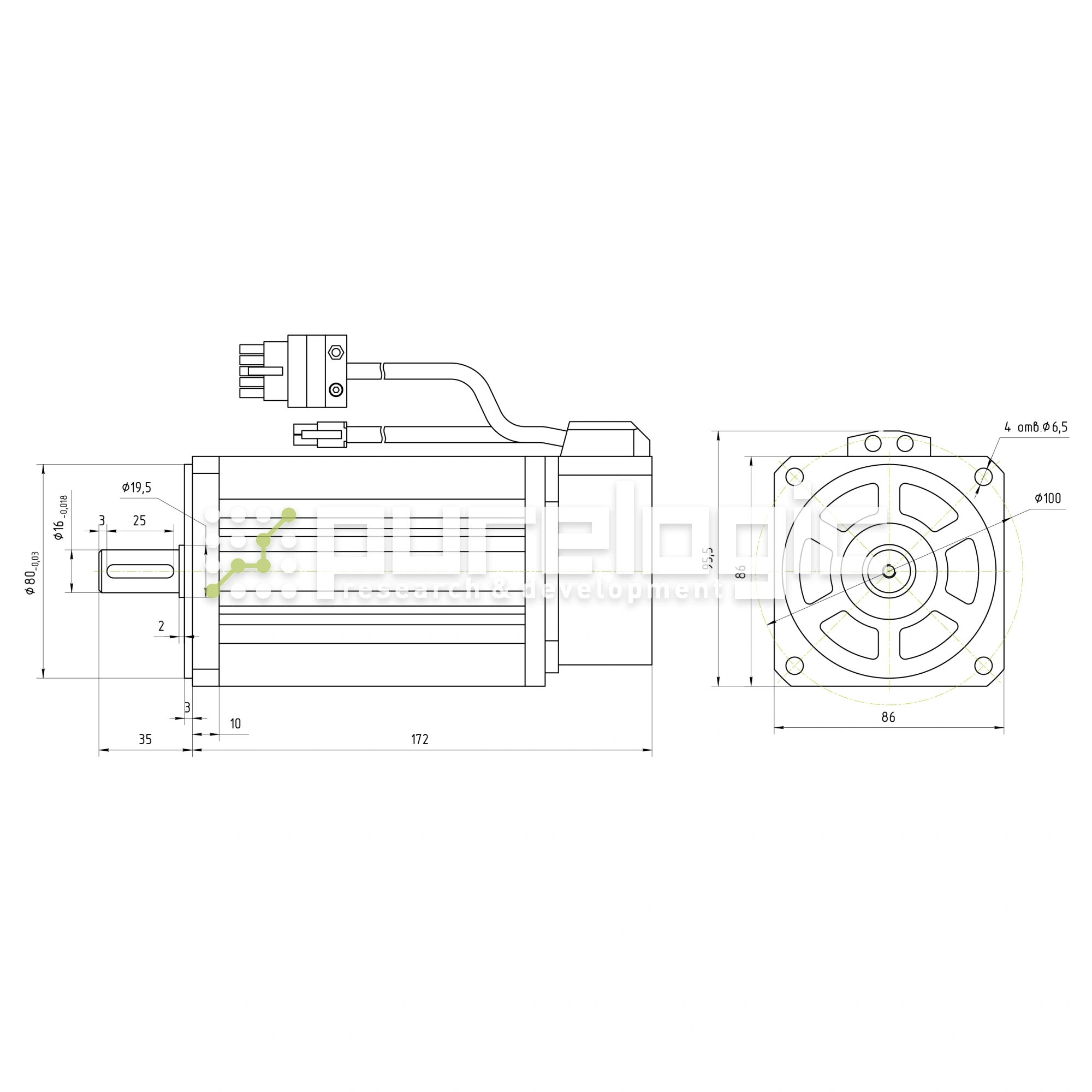 Серводвигатель 90ST-M03520 28 296 Серводвигатель 90ST-M03520 фото