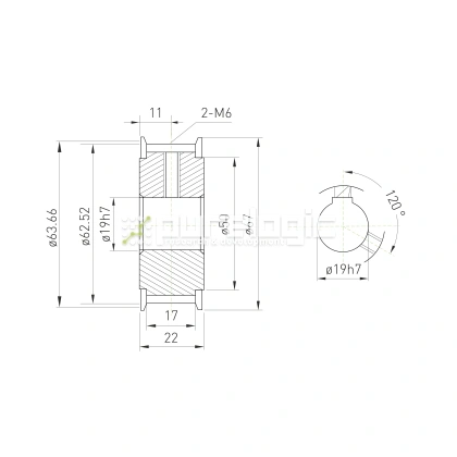 Шкив зубчатый BLA-40-5M-15-A-N19 1 044 Шкив зубчатый BLA-40-5M-15-A-N19 фото