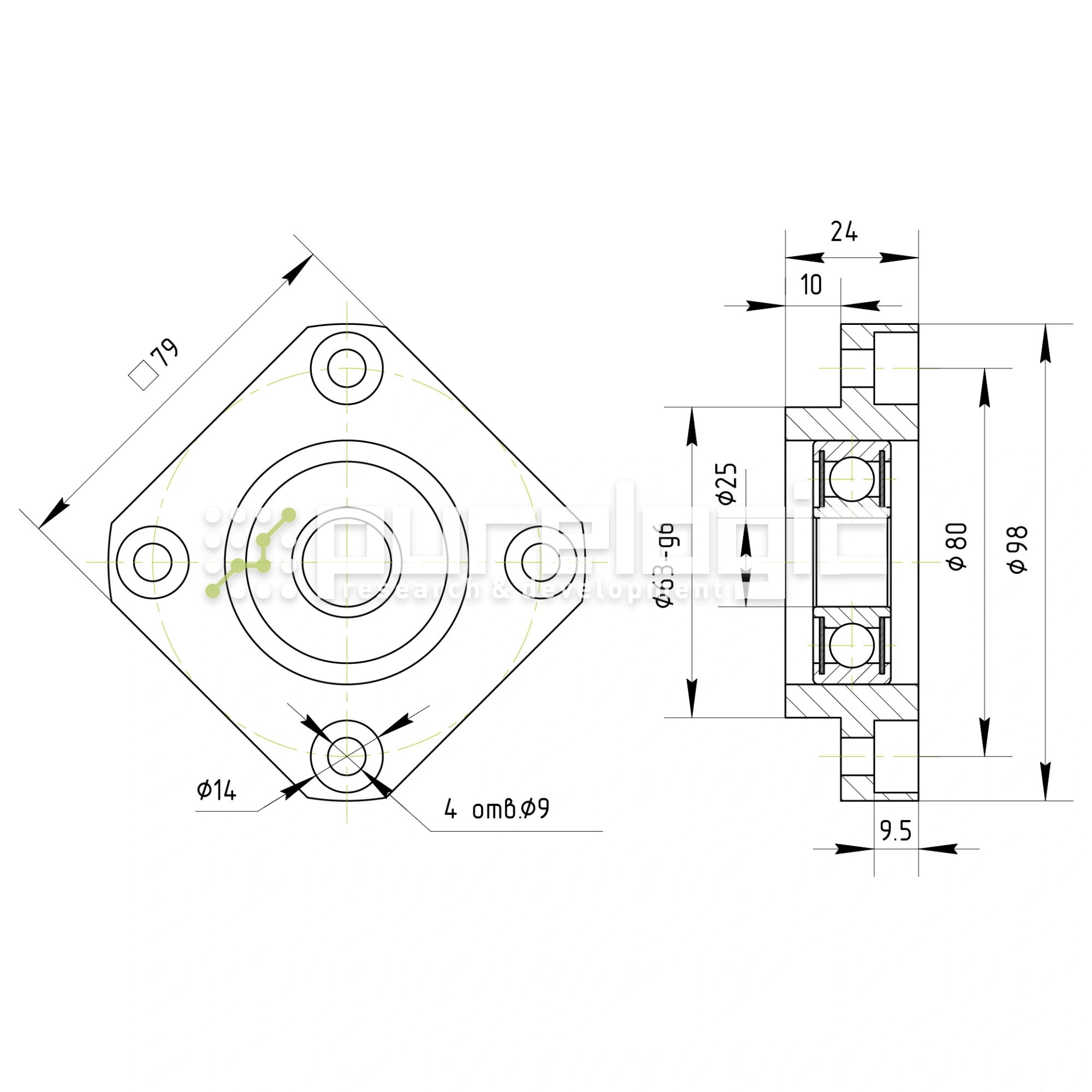 Опора ШВП BSS FF25-C7 2 438 Опора ШВП BSS FF25-C7 фото