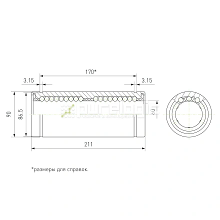 Втулка шариковая LM60L-UU фото