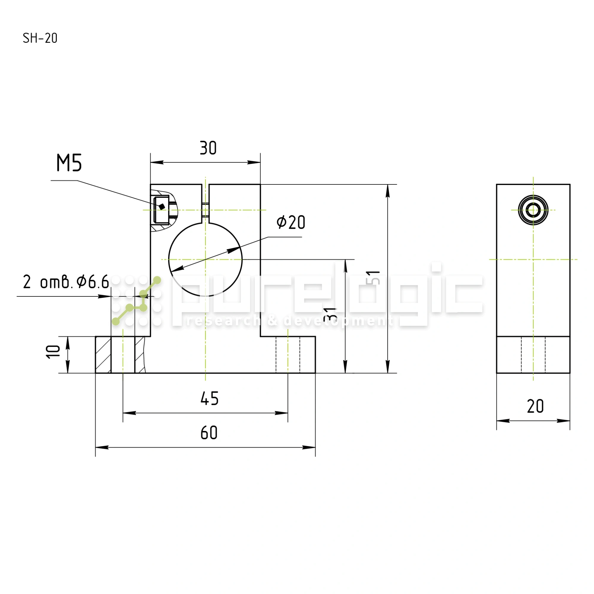 Держатель вала SH20 213 Держатель вала SH20 фото