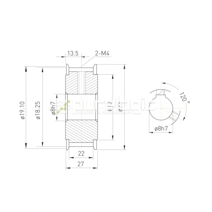 Шкив зубчатый BSY-12-T5-20-A-N8 1 263 Шкив зубчатый BSY-12-T5-20-A-N8 фото