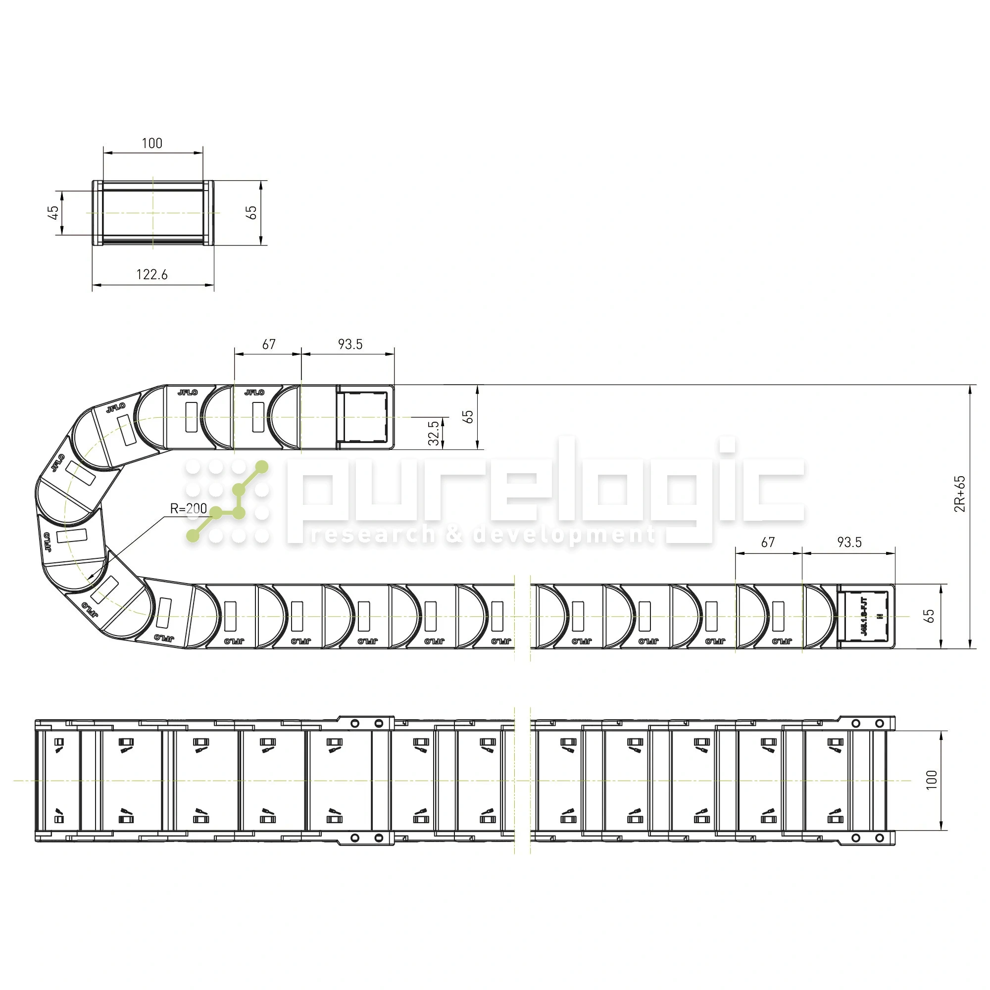 Кабель-канал пластиковый J45F.1.100S-R200 7 856 Кабель-канал пластиковый J45F.1.100S-R200 фото