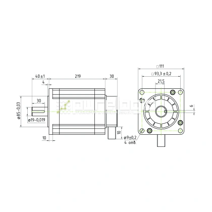 Двигатель шаговый трехфазный 3PL110H219-D19 17 043 Двигатель шаговый трехфазный 3PL110H219-D19 фото
