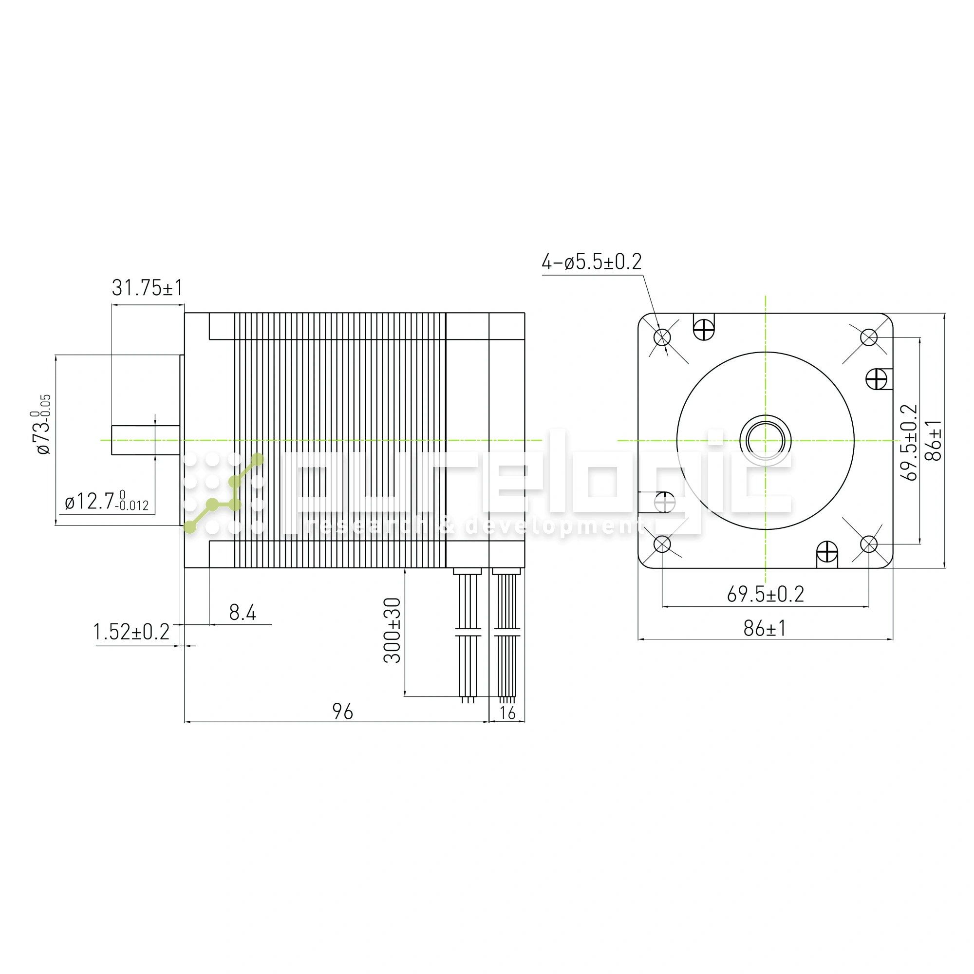 Бесколлекторный двигатель FL86BLS98 16 909 Бесколлекторный двигатель FL86BLS98 фото