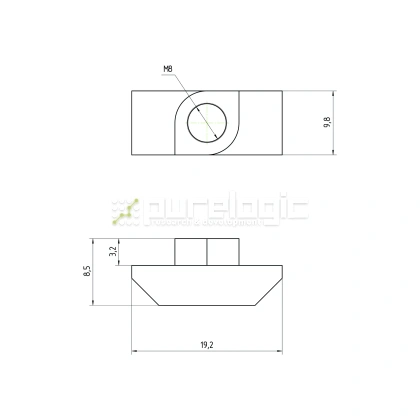Гайка Т-образная 45TM8 фото