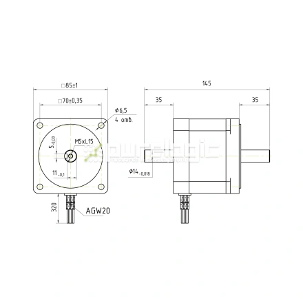 Двигатель шаговый PL86HD75-D14 фото