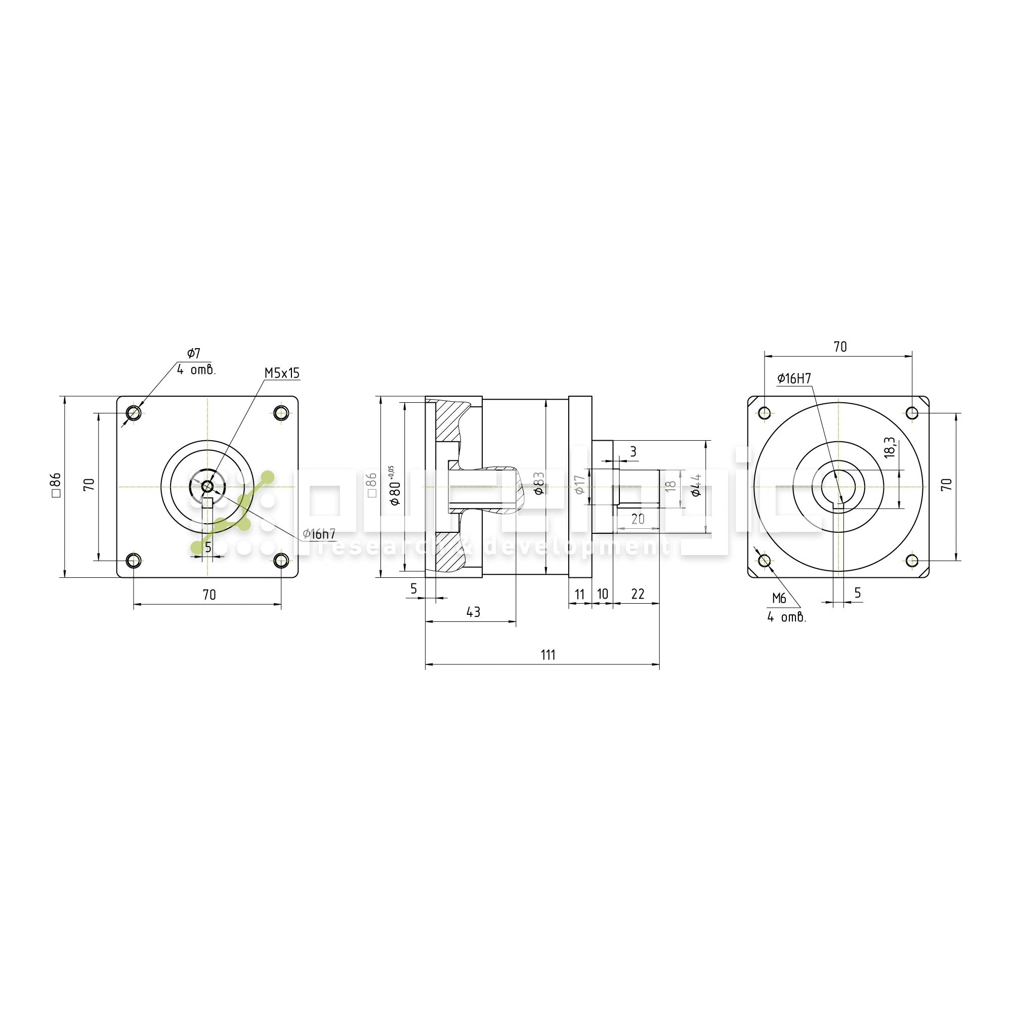 Редуктор планетарный 86PX4K-16K 10 818 Редуктор планетарный 86PX4K-16K фото