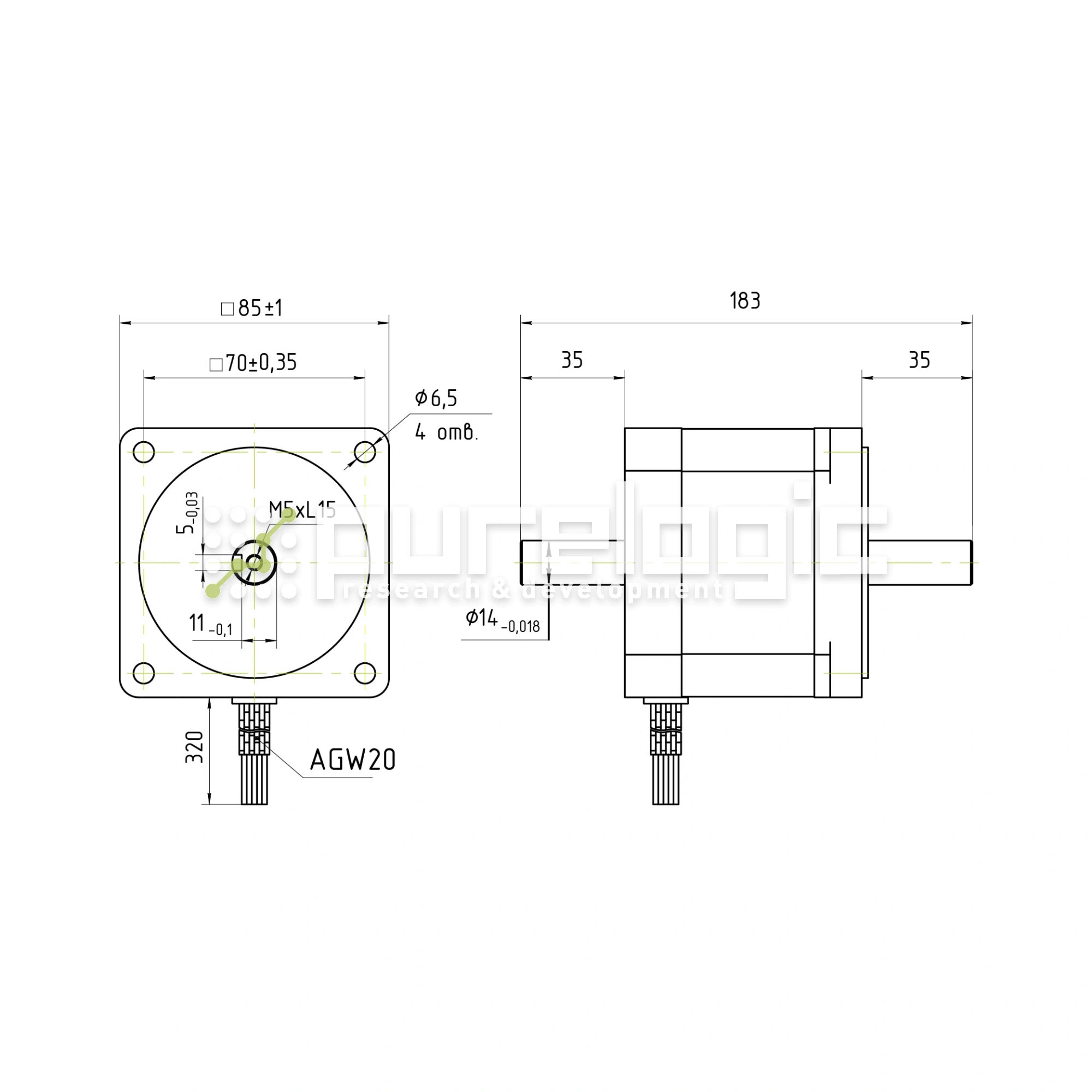 Двигатель шаговый PL86HD113-D14 7 428 Двигатель шаговый PL86HD113-D14 фото