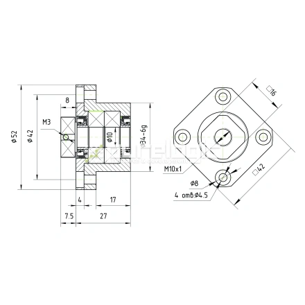 Опора ШВП подшипниковая FK10-C5 фото