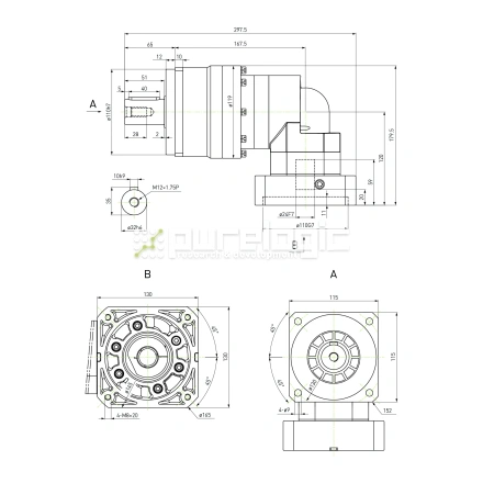 Редуктор планетарный прецизионный угловой 115EVB20K-S32-P0 фото