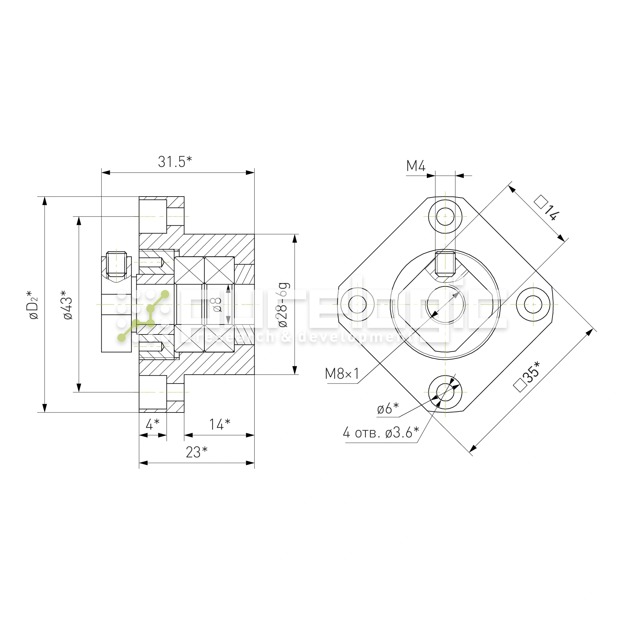 Опора ШВП подшипниковая FK8 2 166 Опора ШВП подшипниковая FK8 фото