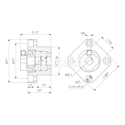 Опора ШВП подшипниковая FK8 2 166 Опора ШВП подшипниковая FK8 фото