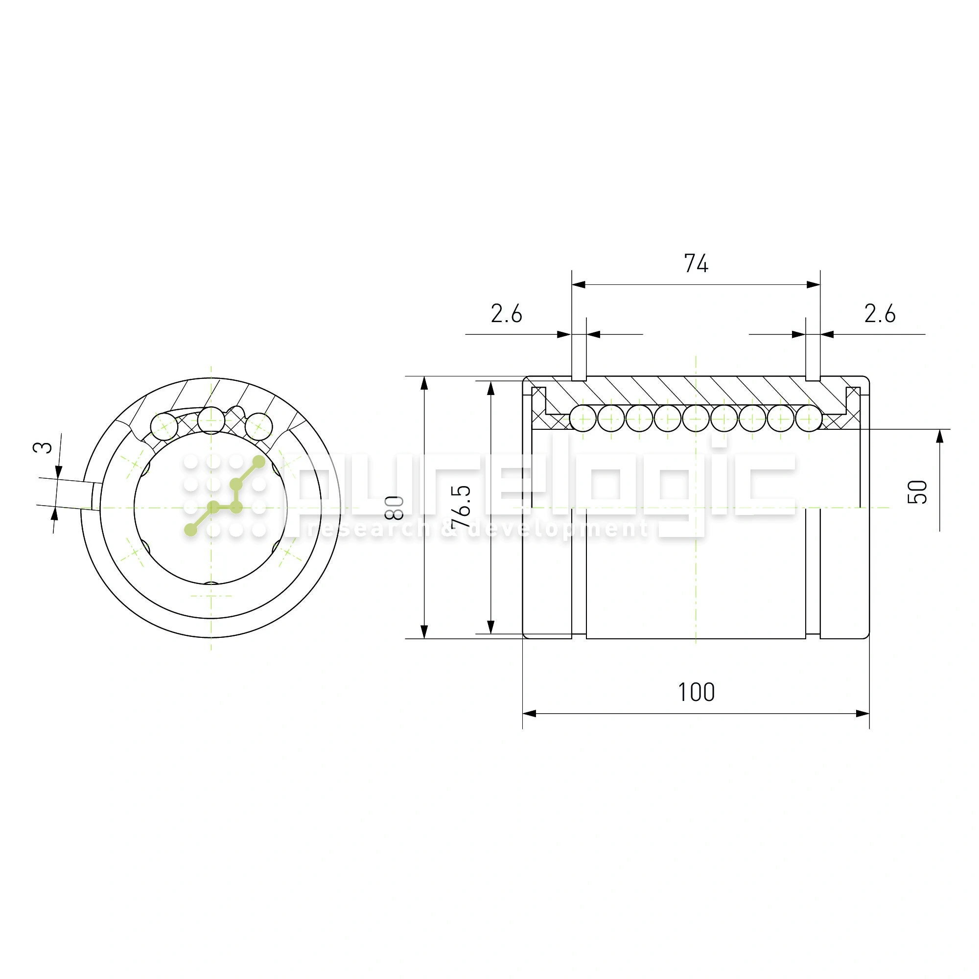 Втулка шариковая LM50-AJ 3 523 Втулка шариковая LM50-AJ фото