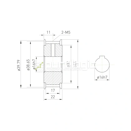 Шкив зубчатый BLA-25-5M-15-A-C16 1 432 Шкив зубчатый BLA-25-5M-15-A-C16 фото