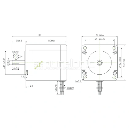 Двигатель шаговый PL57H110-D11K фото