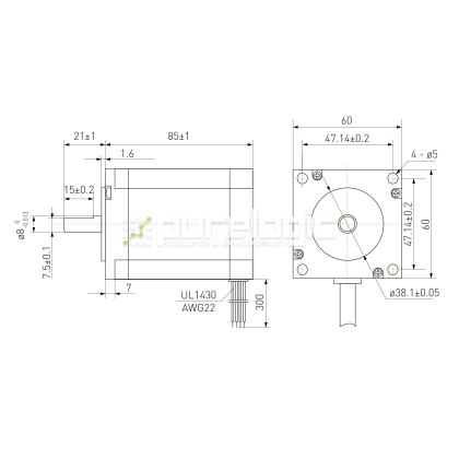Двигатель шаговый биполярный D57CM31-4A фото
