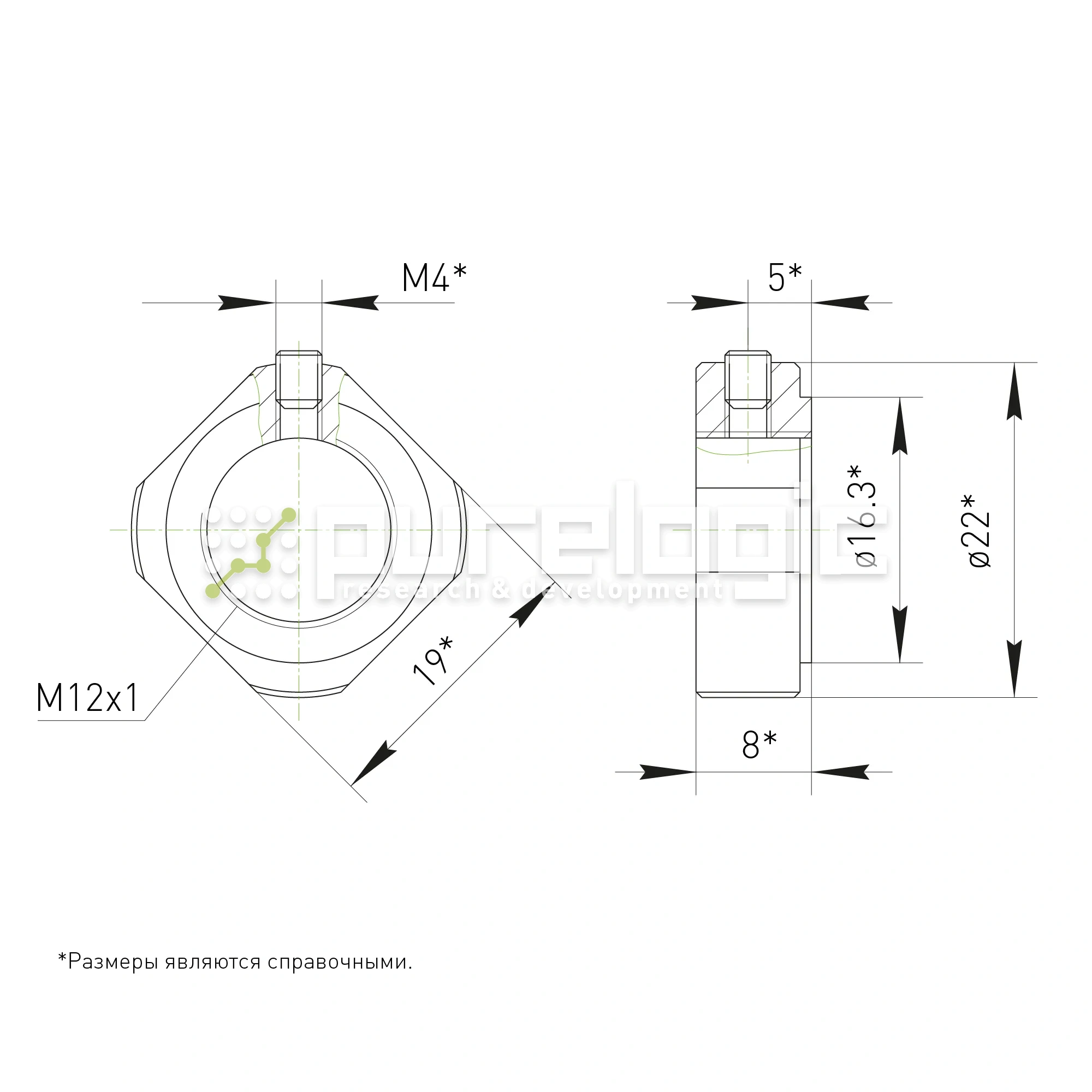 Стопорная гайка BS-M12x1 136 Стопорная гайка BS-M12x1 фото
