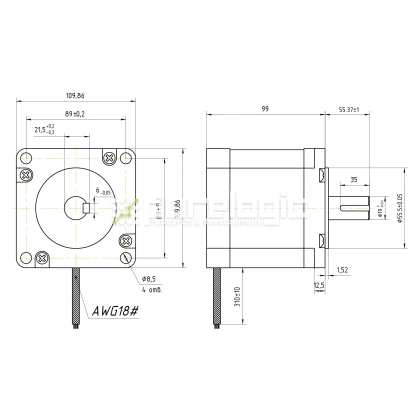 Двигатель шаговый FL110STH99-5504A 17 122 Двигатель шаговый FL110STH99-5504A фото
