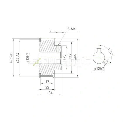 Шкив зубчатый BLA-60-5M-15-B-P12 2 261 Шкив зубчатый BLA-60-5M-15-B-P12 фото