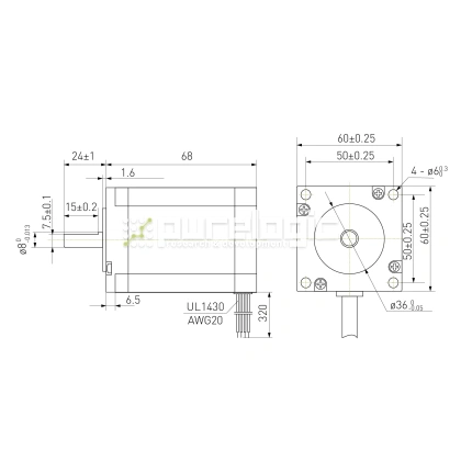 Двигатель шаговый биполярный 60CM22X 3 700 Двигатель шаговый биполярный 60CM22X фото
