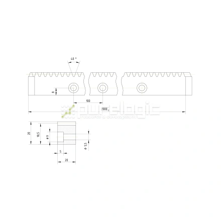Рейка прямозубая RS1.5-2020 фото