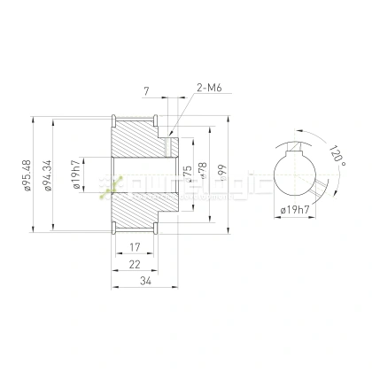 Шкив зубчатый BLA-60-5M-15-B-N19 3 561 Шкив зубчатый BLA-60-5M-15-B-N19 фото