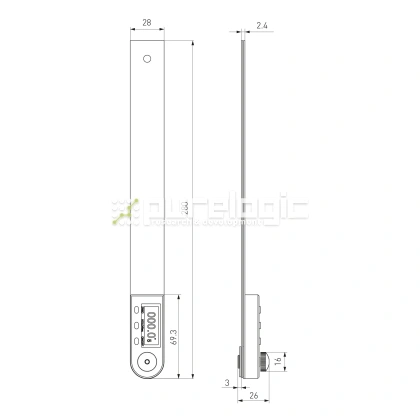 Линейка цифровая угловая PL5423Z-200 фото