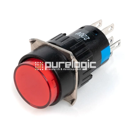 Кнопка на блок с подсветкой AD16-22AD-220V-RED 669 Кнопка на блок с подсветкой AD16-22AD-220V-RED фото