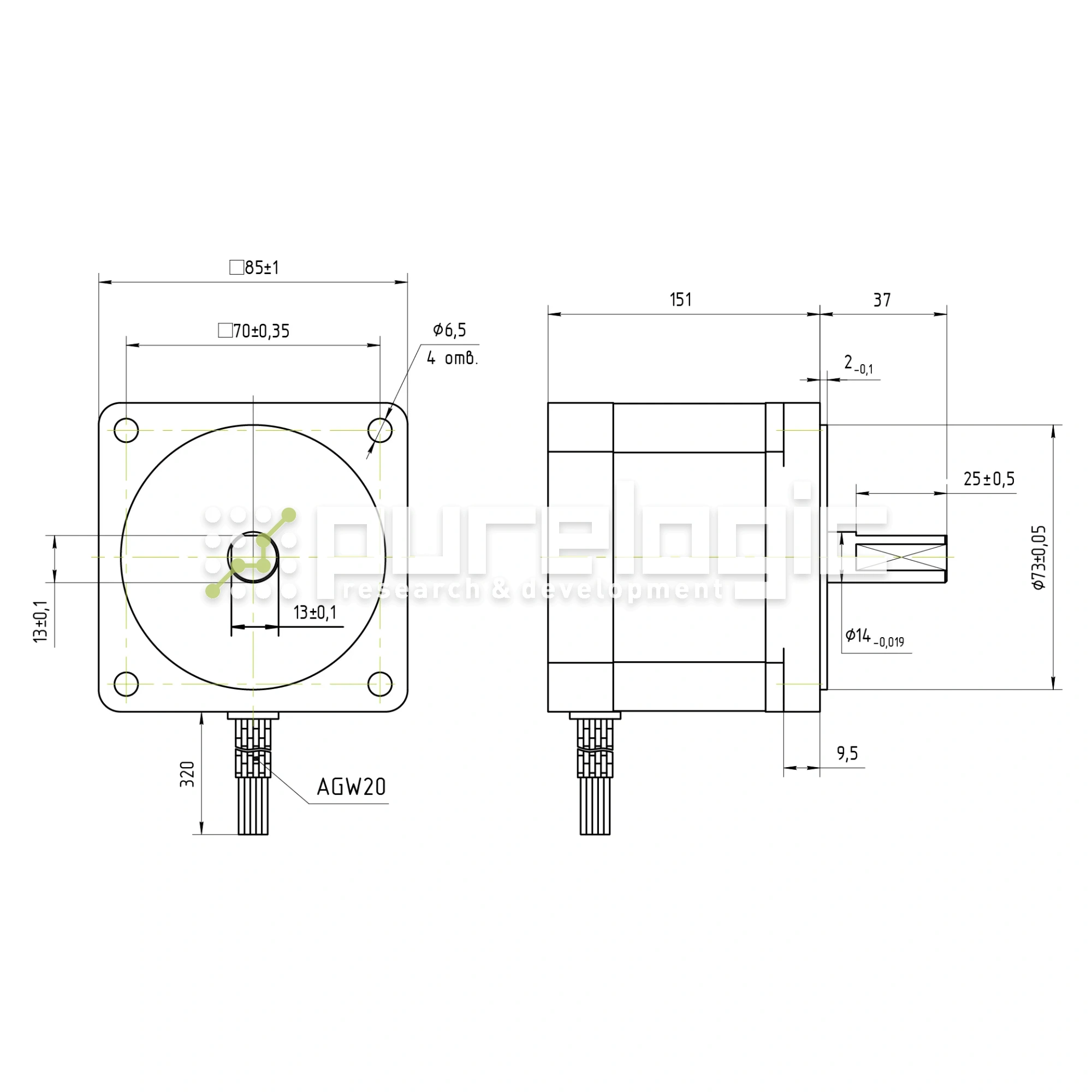 Двигатель шаговый PL86H151-D14 11 103 Двигатель шаговый PL86H151-D14 фото