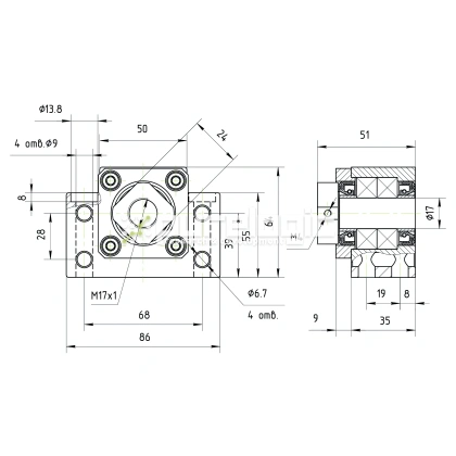Опора ШВП подшипниковая BK17 фото